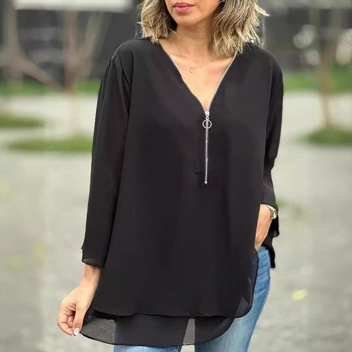 Lorelai | Blusa de Chiffon con Cremallera