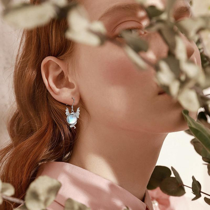 Brunhilde piedra lunar-pendientes