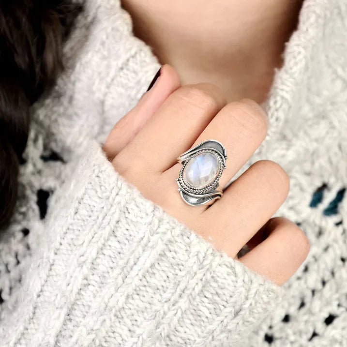 Anillo Juliane piedra lunar