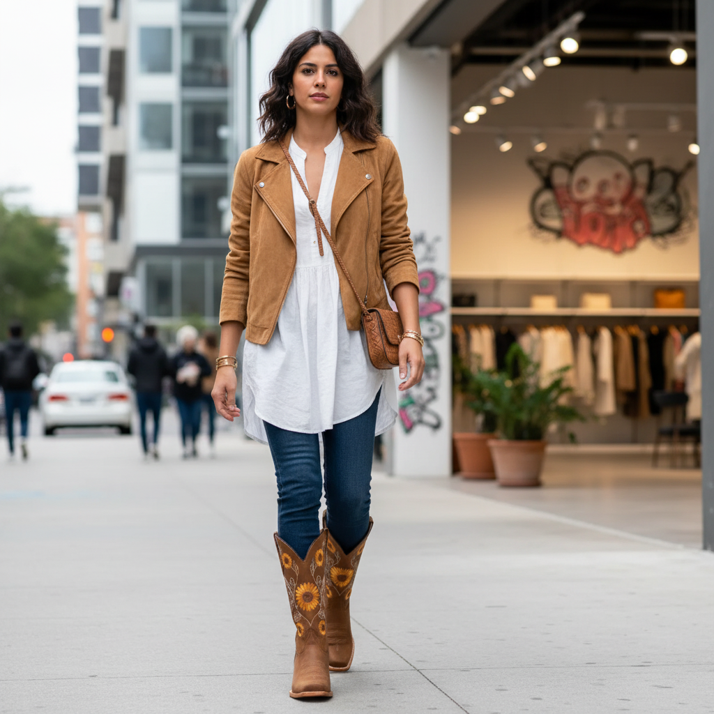 Camila™ – Botas Vaqueras de Cuero Cómodas