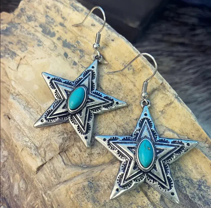 Karin piedra lunar-pendientes