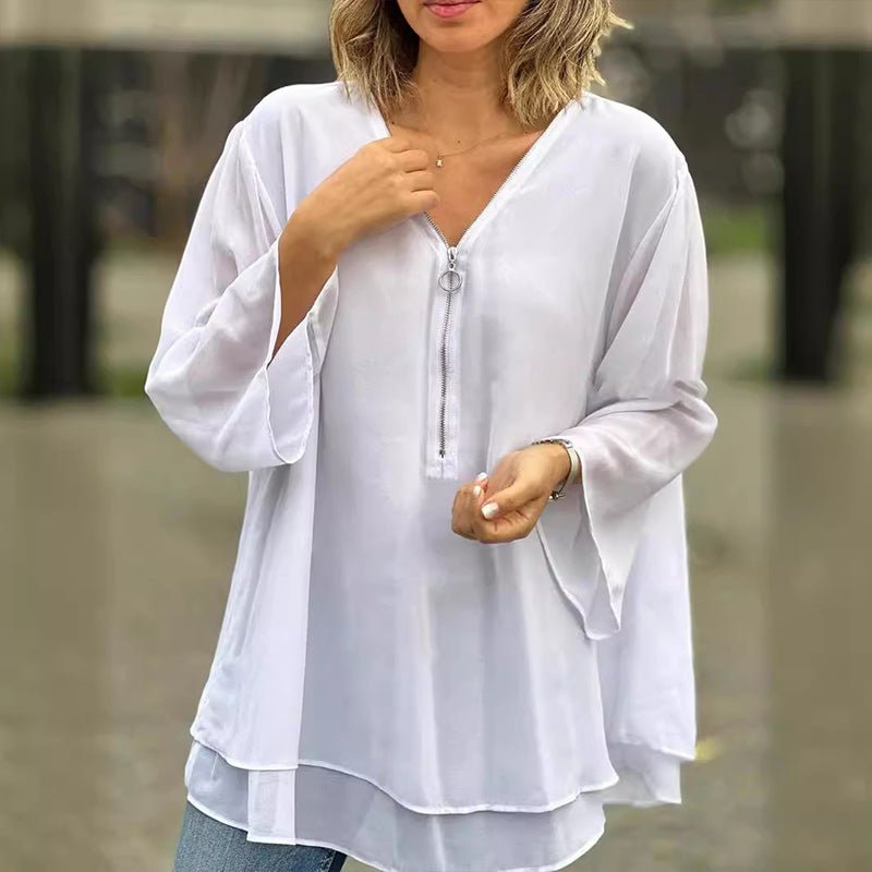 Lorelai | Blusa de Chiffon con Cremallera